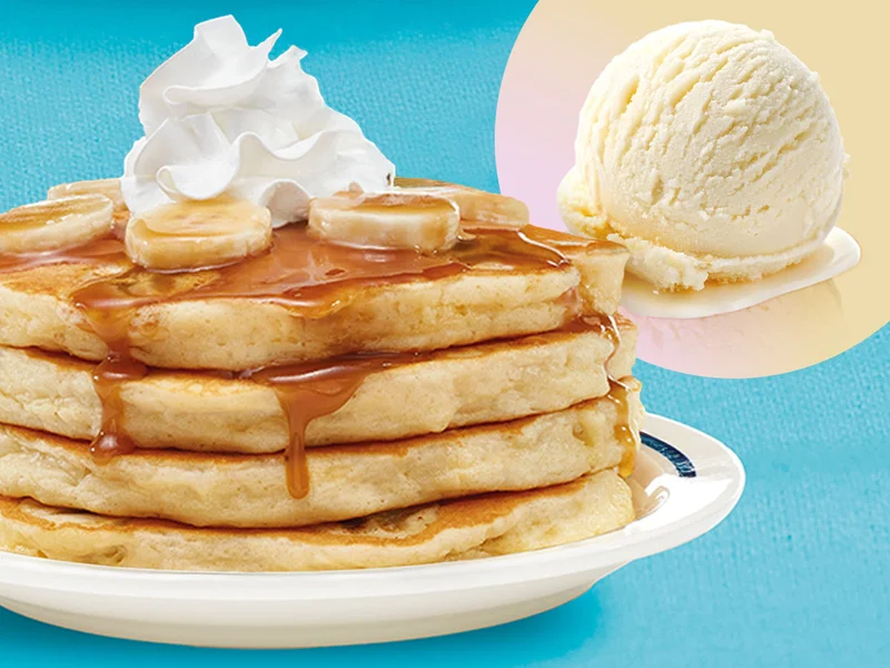 An image of Bananas Foster pancakes, crepes, and French Toast