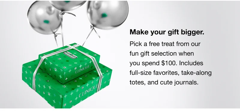 Make your gift bigger. Pick a free treat from our fun gift selection when you spend $100. Includes full-size favorites, take-along totes, and cute journals.