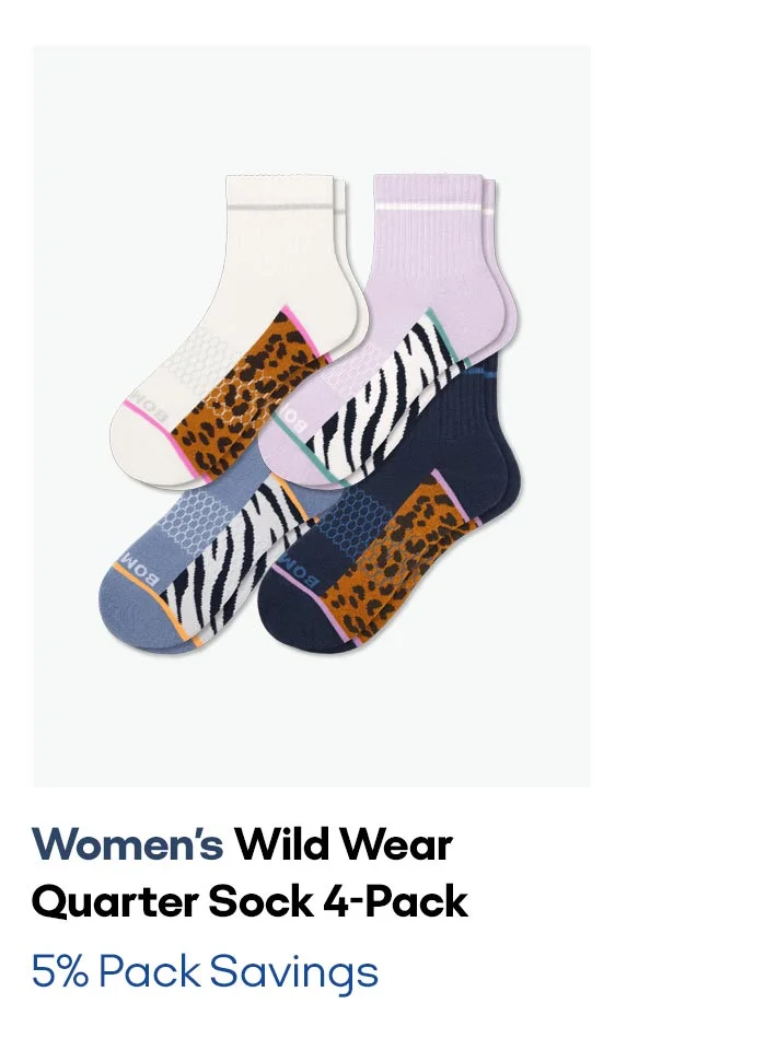 Women's Wild Wear Quarter Sock 4-Pack 5% Pack Savings