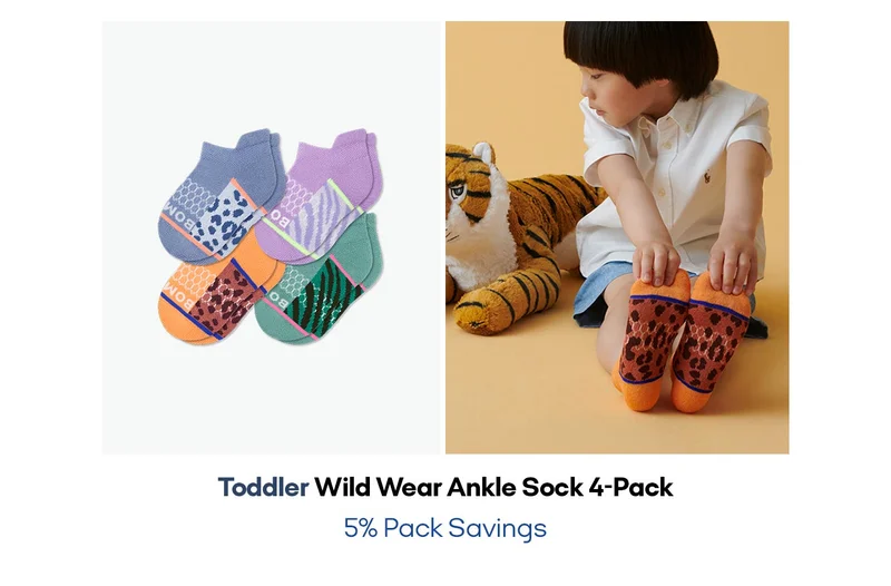 Toddler Wild Wear Ankle Sock 4-Pack 5% Pack Savings