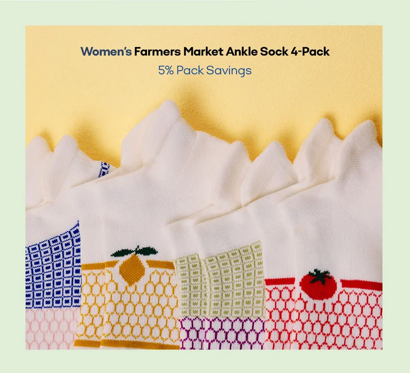 Women's Farmers Market Ankle Sock 4-Pack | 5% Pack Savings