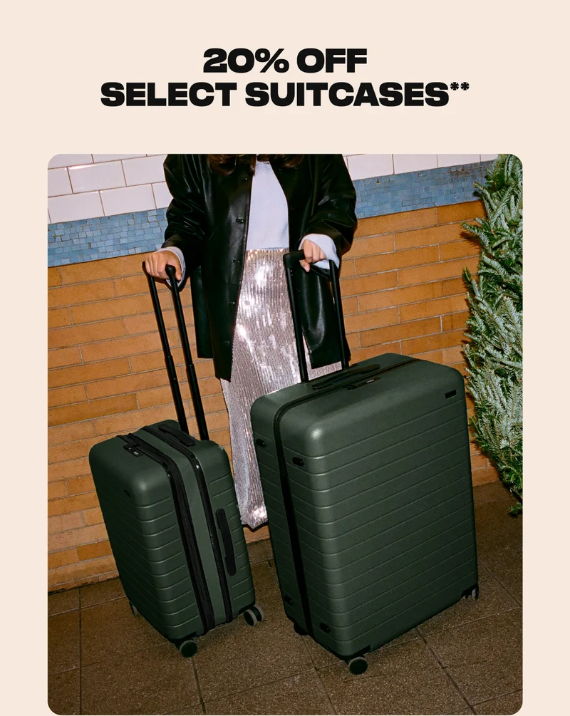 20% OFF SELECT SUITCASES**