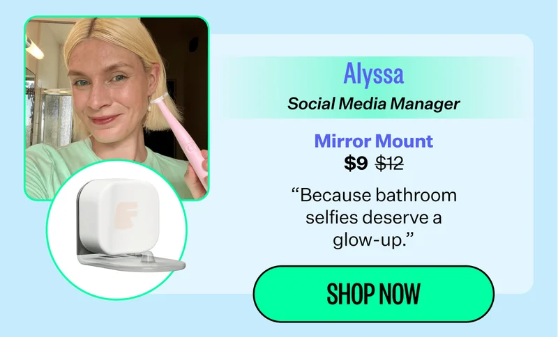 Alyssa Social Media Manager | Mirror Mount $9 | "Because bathroom selfies deserve a glow-up." | Shop Now