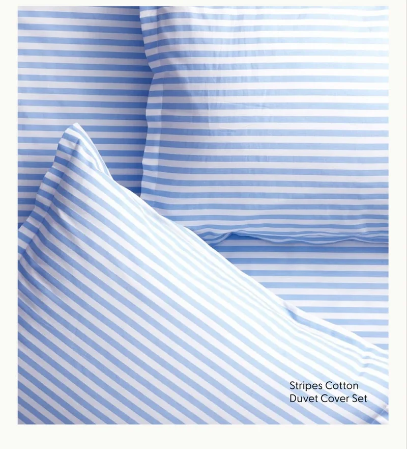 Simple Stripe Brushed Cotton Duvet Cover Set