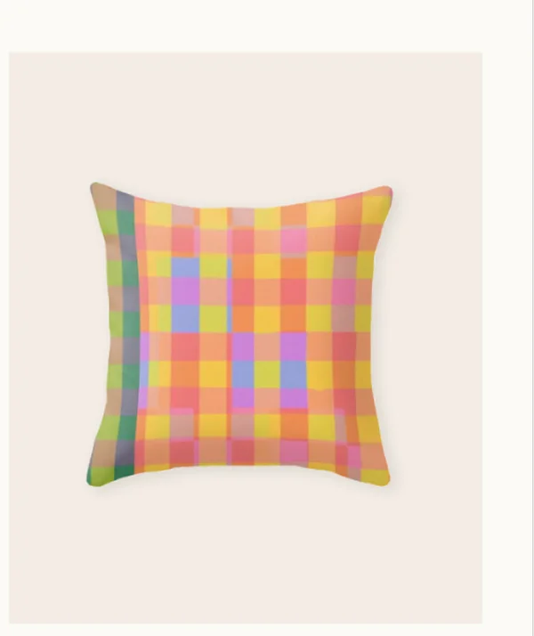 Rainbow criss-cross Throw Pillow