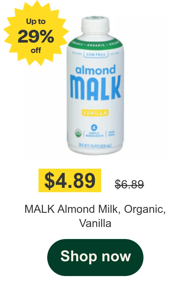MALK Almond Milk, Organic, Vanilla