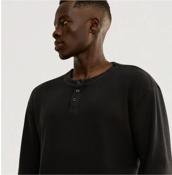 Waffle Henley Long Sleeve