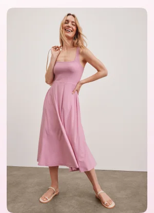 Featherweight At The Ready Square Neck Dress