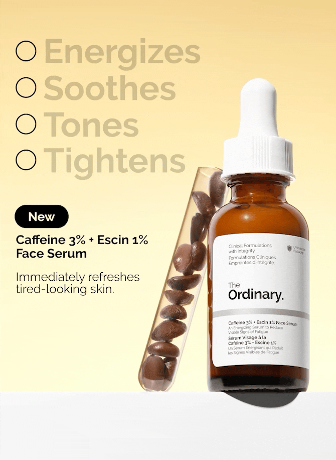 Shop Caffeine 3% + Escin 1% Face Serum.