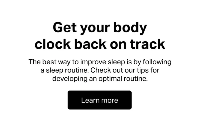 Get your body clock back on track.