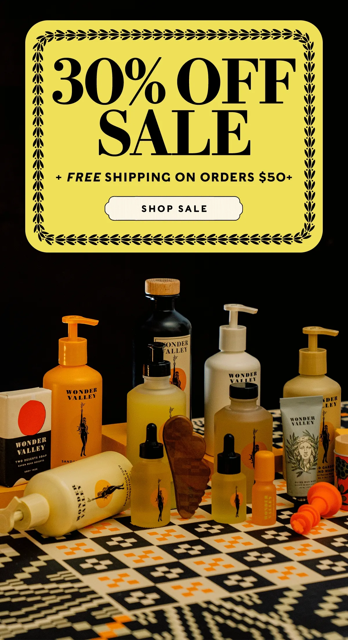 30% OFF SALE + FREE SHIPPING ON ORDERS $50+      SHOP SALE