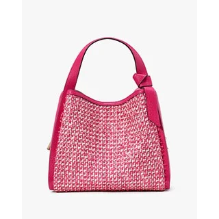 Knott Raffia Tweed Medium Crossbody Tote