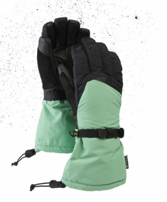 Studio shot of the Women's Burton GORE-TEX Deluxe Gloves in teal on a white background