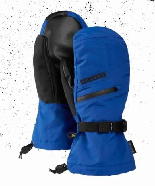 Studio shot of the Men's Burton GORE-TEX Mittens in blue on a white background