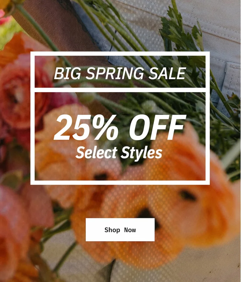 New Season, New Gear. Big Spring Sale Is Here. 25% Off Select Styles. Shop Now.