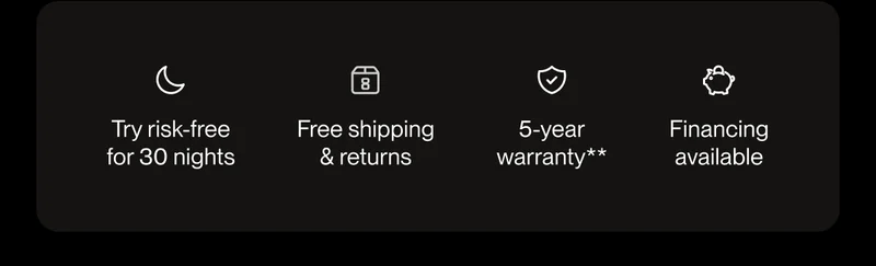 Try risk-free for 30 nights | Free shipping & returns | 5-year warranty
