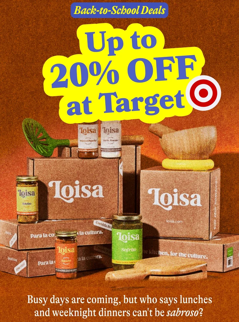 Back-to-School Deals Up to 20% Off at Target Busy days are coming, but who says lunches and weeknight dinners can't be sabroso?