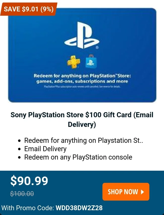 Sony PlayStation Store $100 Gift Card (Email Delivery)