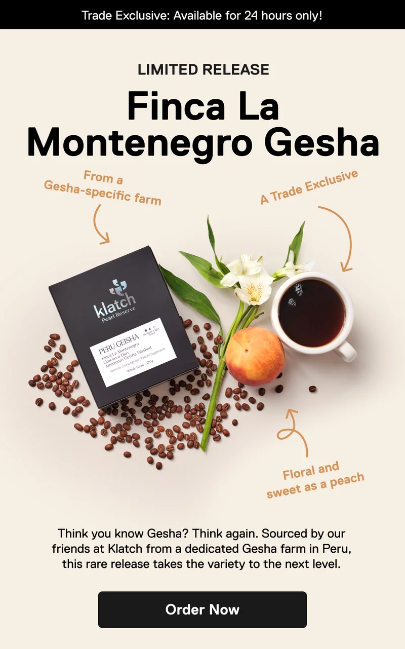 Trade Exclusive: Available for 24 hours only! Klatch Finca La Montenegro Gesha
