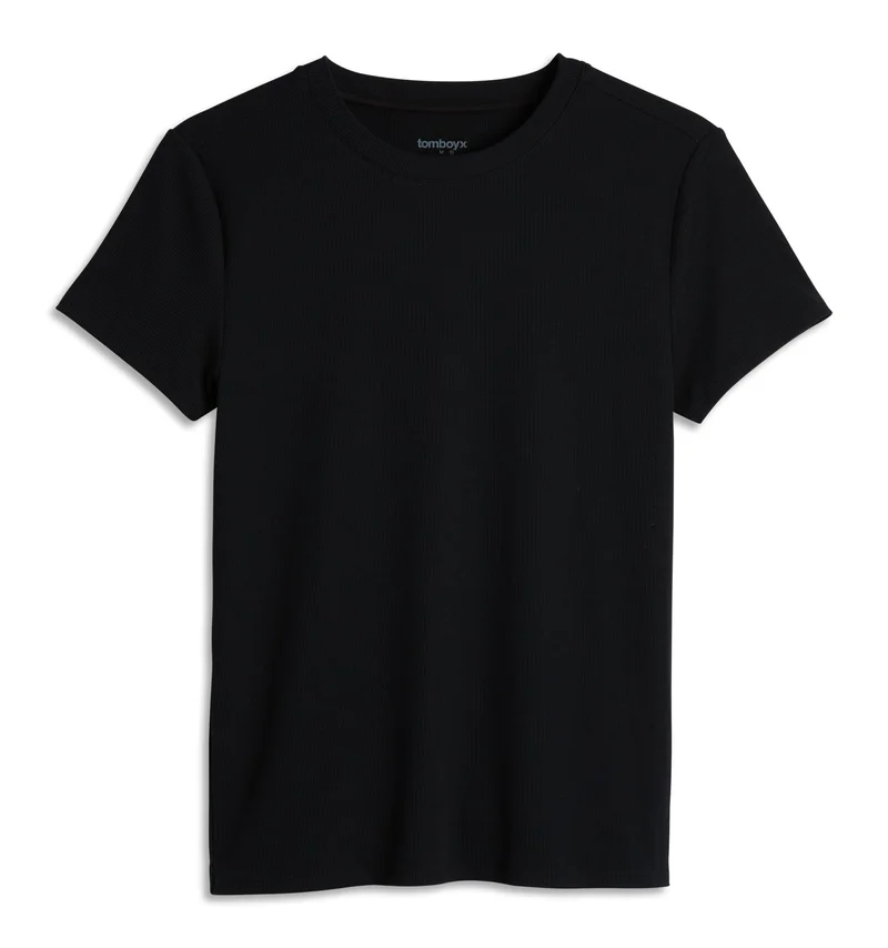 Image of Bamboo Rib Short Sleeve Tee - Black