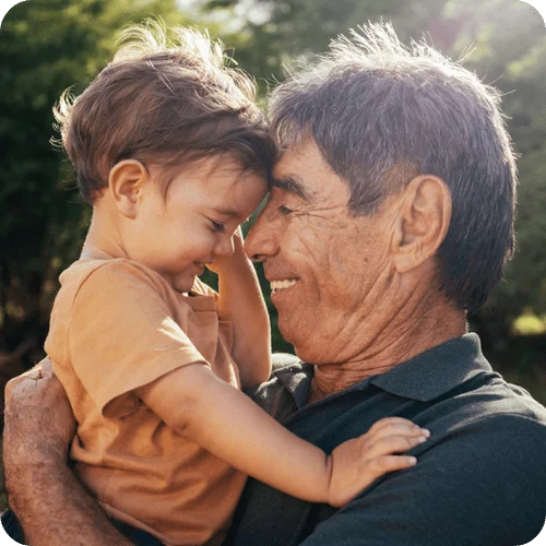 grandpa giving toddler a piggyback ride