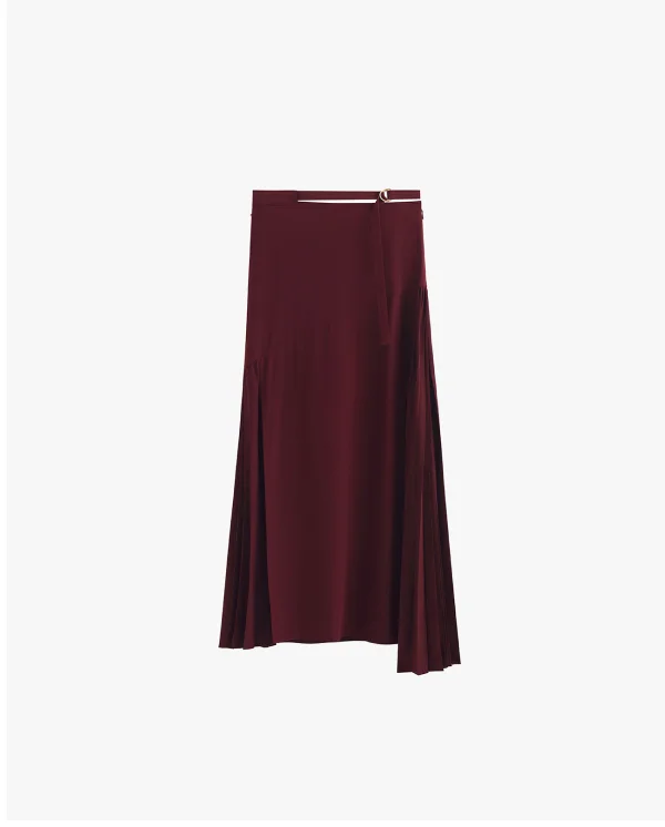 Silk Pleated Side Skirt