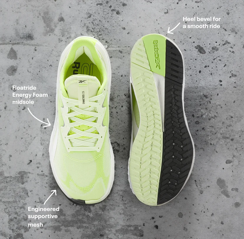 Floatride Energy Foam midsole | Engineered supportive mesh | Heel bevel for a smooth ride.