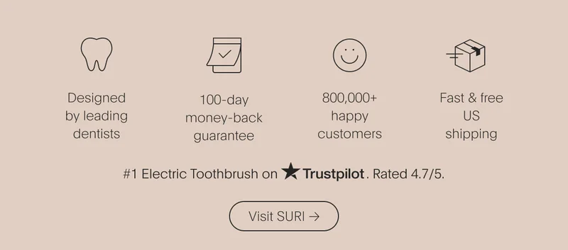 designed by leading dentists | 100-day money-back guarantee | 900,000+ happy customers | fast & free uk shipping - visit suri