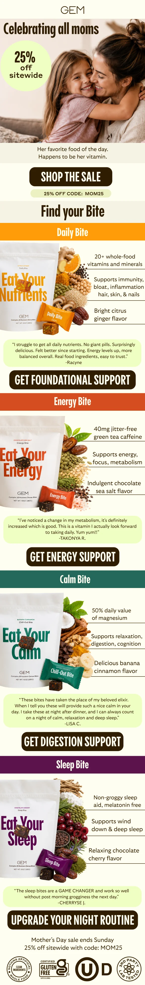 Mother's day sale, get real food nutrition with GEM
