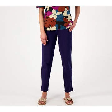 Denim & Co. Original Waist Stretch Petite Side Pocket Pant-Core