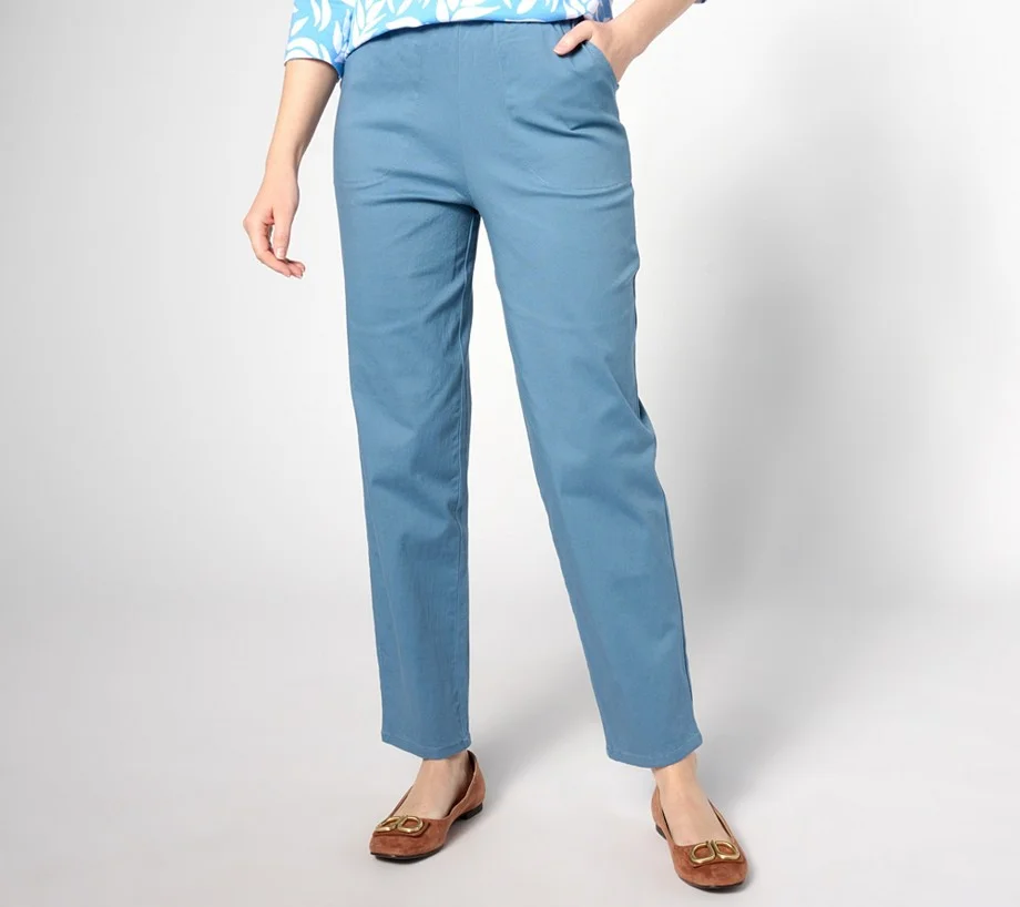Denim & Co. Original Waist Stretch Petite Side Pocket Pant- Seasonal
