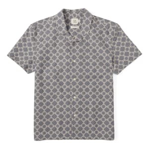 Embroidered Dobby Camp Collar Shirt