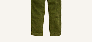 Chunky Cord Pull On Pants - Leaf Green