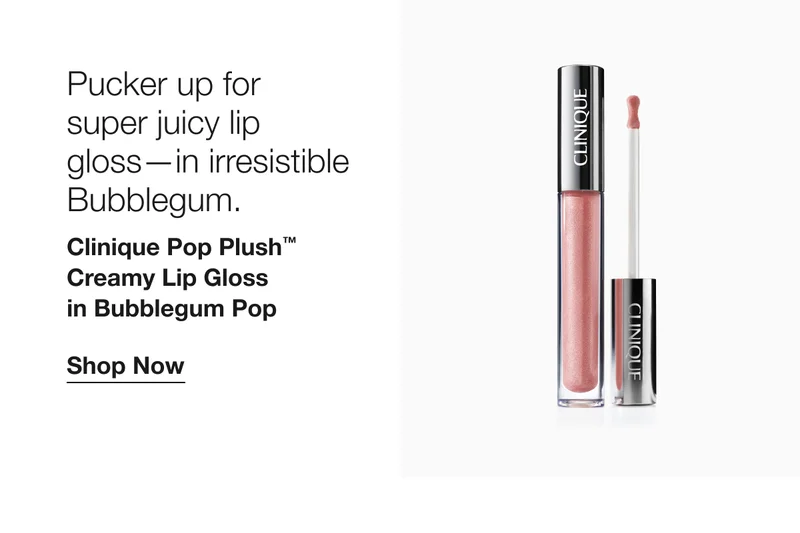 Pucker up for super juicy lip gloss-in irresistible Bubblegum. Clinique Pop Plush™ Creamy Lip Gloss in Bubblegum Pop Shop Now