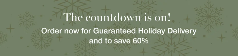 The countdown is on! Order now for Guaranteed Holiday Delivery and to save 60%.