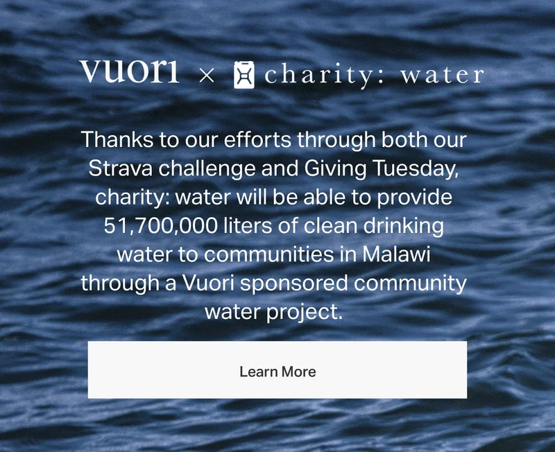 vuori x charity:water