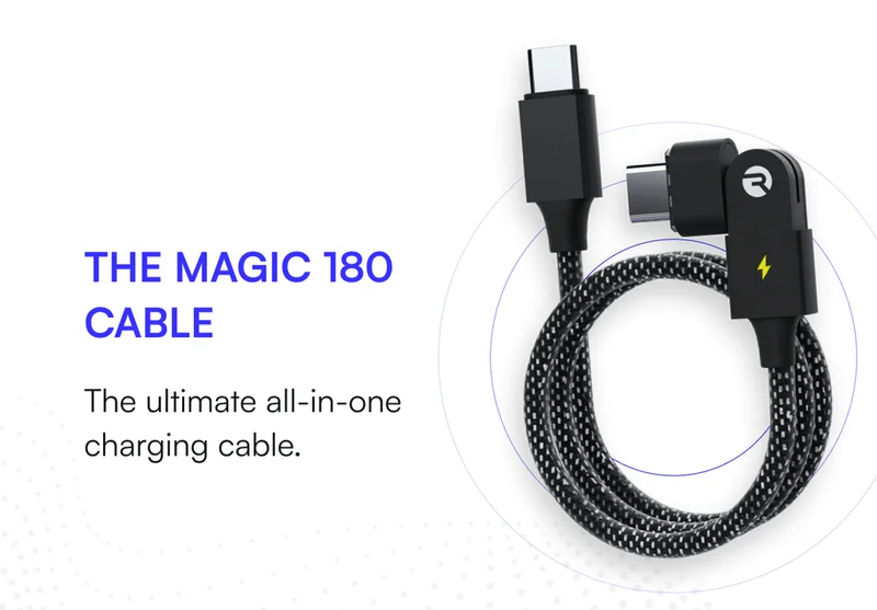 THE MAGIC 180 CABLE: The ultimate all-in-one charging cable.