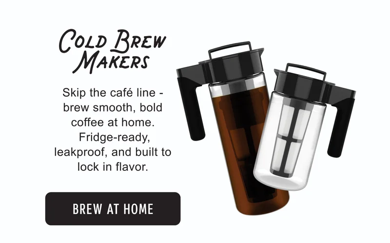 Cold Brew Makers | Skip the café line – brew smooth, bold coffee at home. Fridge-ready, leakproof, and built to lock in flavor. | Brew at Home