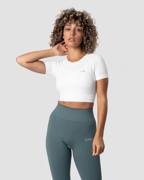 Image of Define Seamless Cropped T-shirt Wmn White
