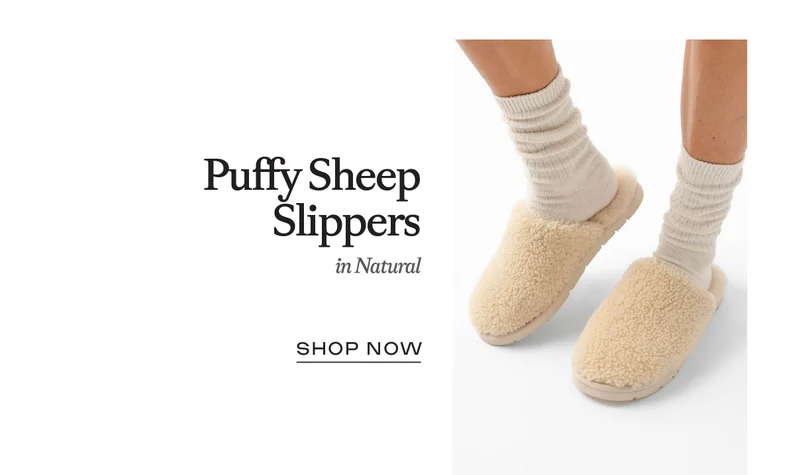 shop the puffy sheep slippers! shop the puffy sheep slippers!