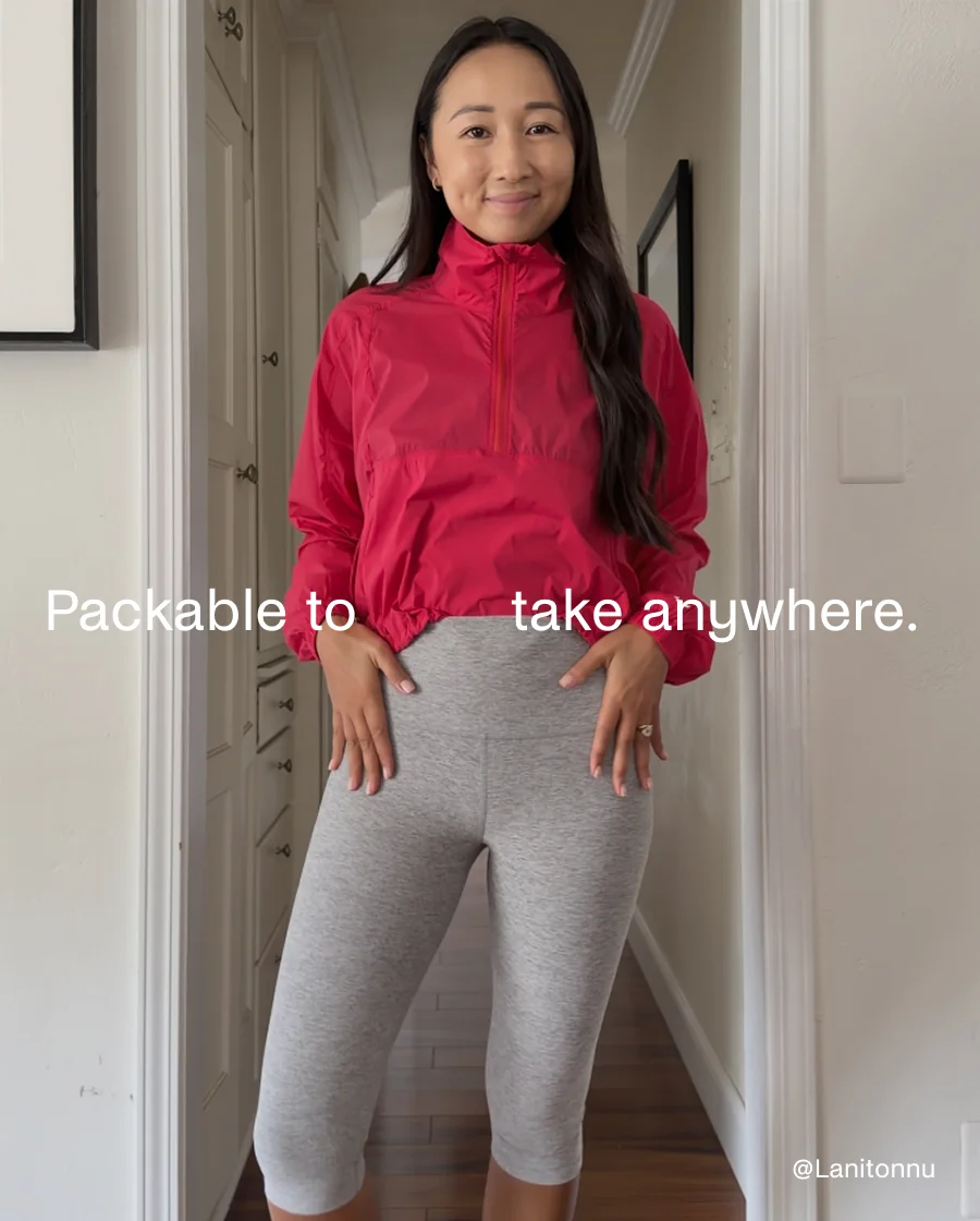 Places To Go UV Protection Half Zip Jacket in Berry Red