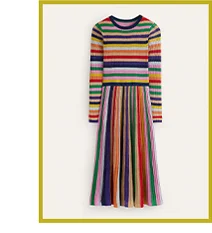 Ribbed Metallic Dress - Multi
