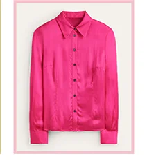 Saskia Satin Shirt - Vibrant Pink