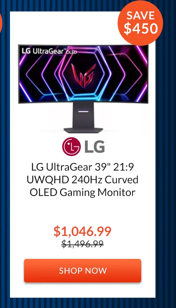 LG UltraGear 39inches 21:9 UWQHD 240Hz Curved OLED Gaming Monitor
