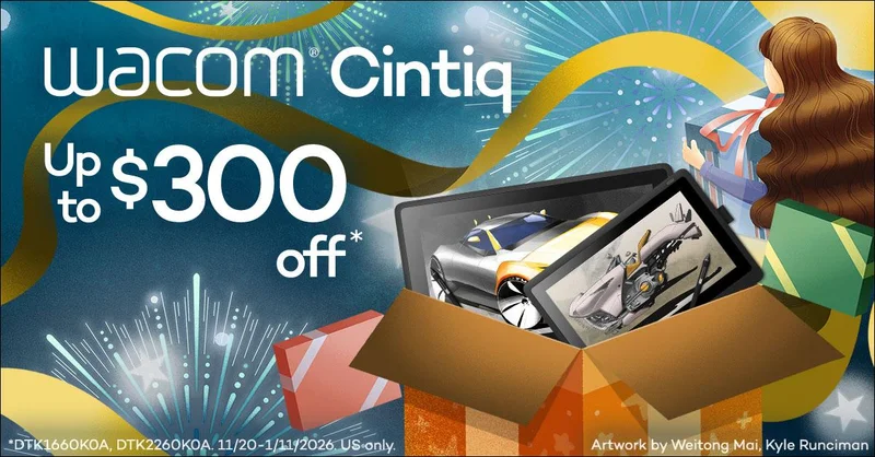 Save up to $300 on Wacom Cintiq
