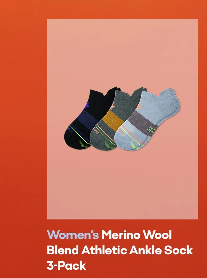 Women's Merino Wool Blend Athletic Ankle Sock 3-Pack