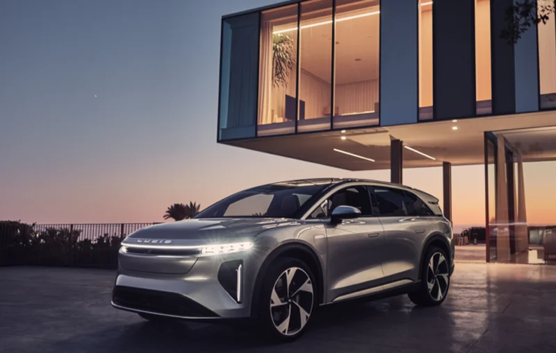 man driving Lucid Air