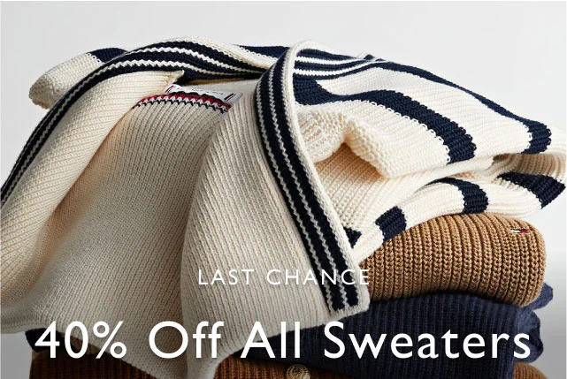 40% off new all sweaters