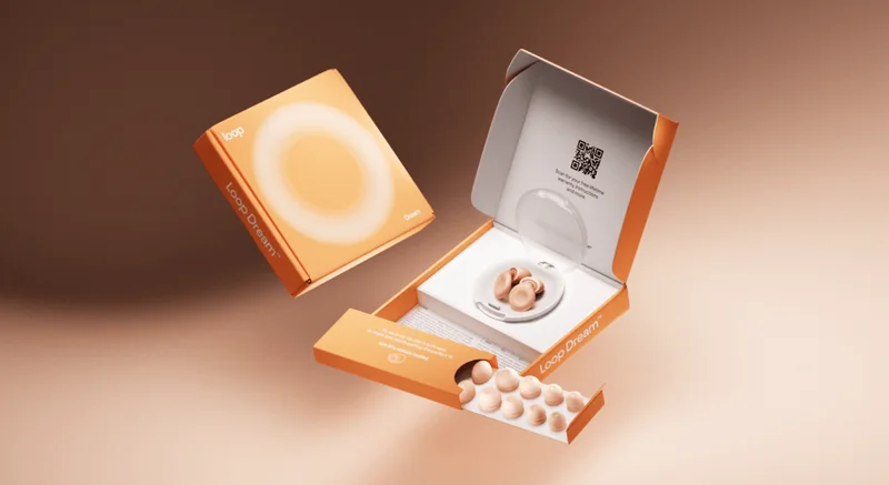 Open packaging of peach Loop Dream.