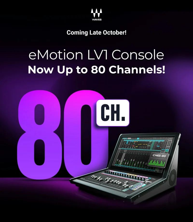 Coming Soon! LV1 grows to 80 Channels / 160 Inputs / 52 Buses